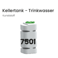 Trinkwassertank 750 Liter für den Keller