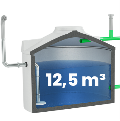 Grundbehälter für Löschwasser mit 12500l